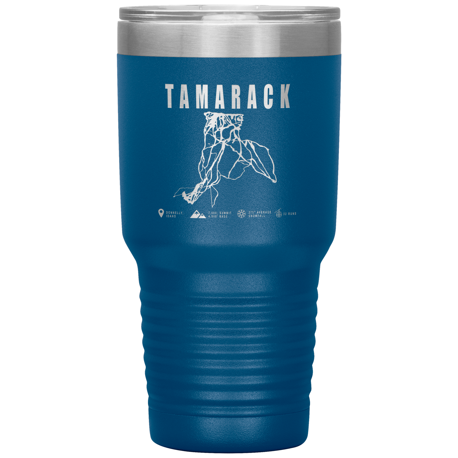 Tamarack Idaho Ski Trail Map 30oz Tumbler - Powderaddicts