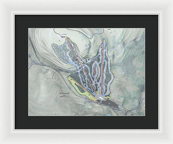 Wachusett Ski Trail Map - Framed Print - Powderaddicts
