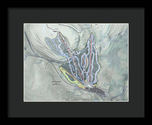 Wachusett Ski Trail Map - Framed Print - Powderaddicts