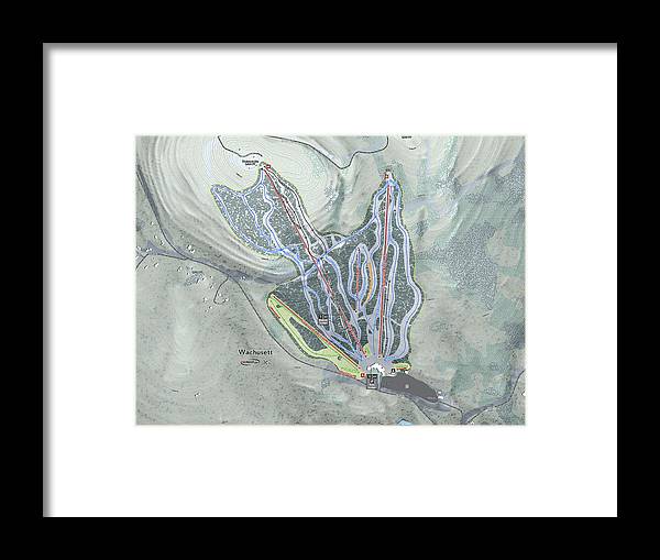 Wachusett Ski Trail Map - Framed Print - Powderaddicts