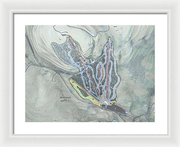Wachusett Ski Trail Map - Framed Print - Powderaddicts