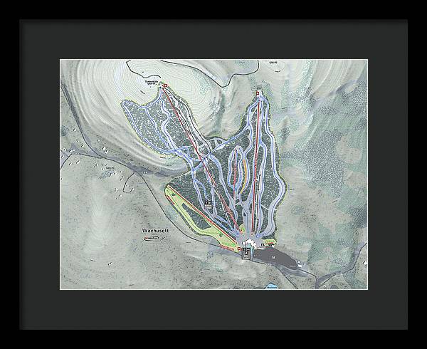 Wachusett Ski Trail Map - Framed Print - Powderaddicts
