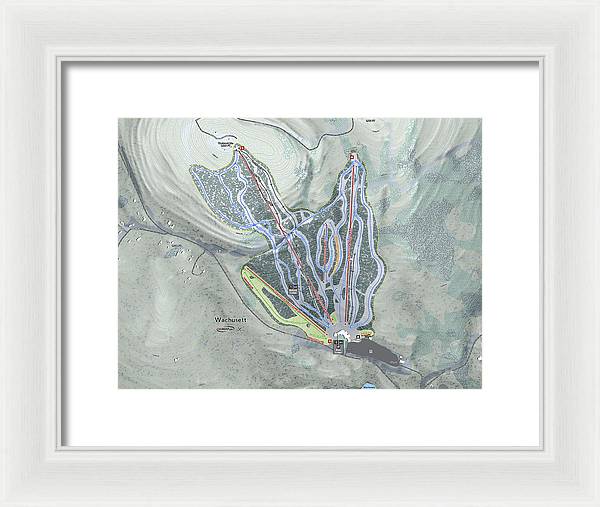 Wachusett Ski Trail Map - Framed Print - Powderaddicts