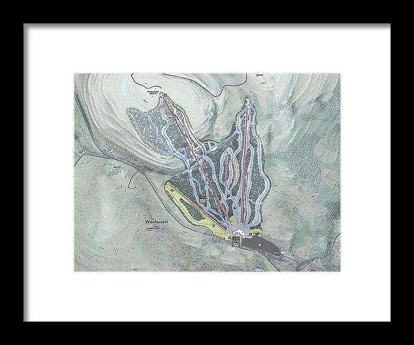 Wachusett Ski Trail Map - Framed Print - Powderaddicts