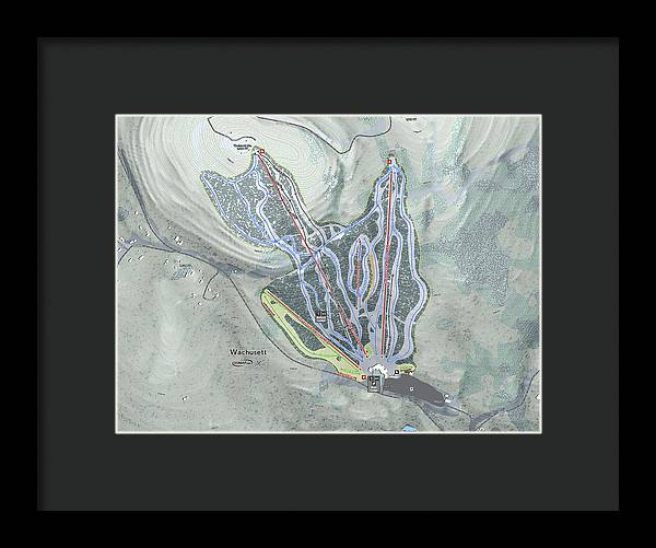 Wachusett Ski Trail Map - Framed Print - Powderaddicts