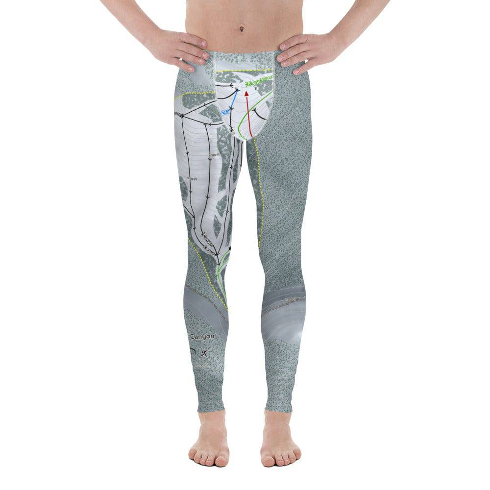 Warner Canyon, Oregon Ski Trail Map Men's Base Layer Bottom - Powderaddicts