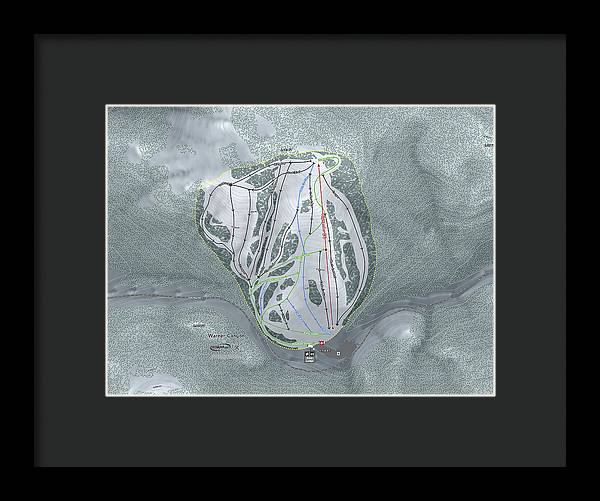 Warner Canyon Ski Trail Map - Framed Print - Powderaddicts