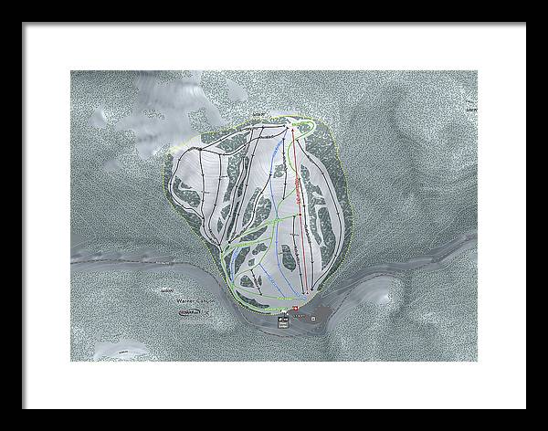 Warner Canyon Ski Trail Map - Framed Print - Powderaddicts