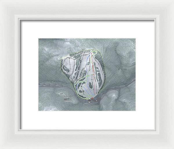 Warner Canyon Ski Trail Map - Framed Print - Powderaddicts