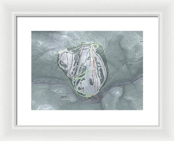 Warner Canyon Ski Trail Map - Framed Print - Powderaddicts