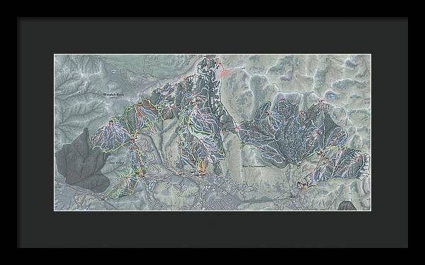 Wasatch Back Ski Trail Map - Framed Print - Powderaddicts