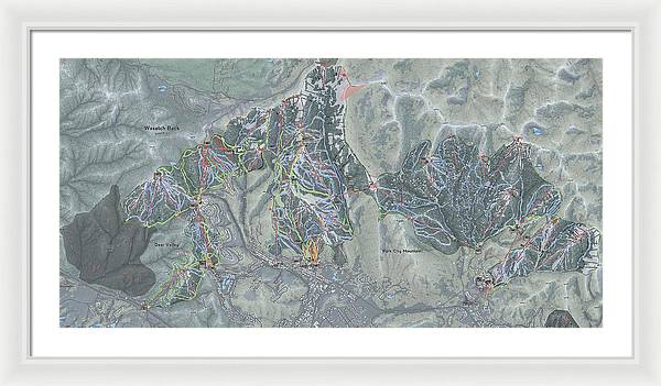 Wasatch Back Ski Trail Map - Framed Print - Powderaddicts