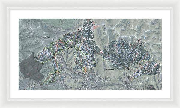 Wasatch Back Ski Trail Map - Framed Print - Powderaddicts