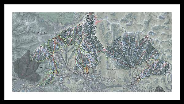 Wasatch Back Ski Trail Map - Framed Print - Powderaddicts