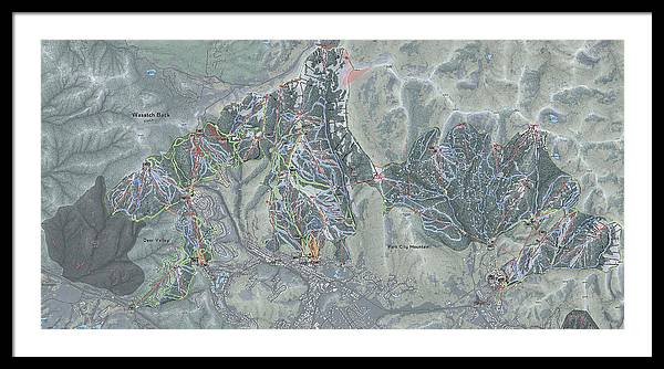 Wasatch Back Ski Trail Map - Framed Print - Powderaddicts
