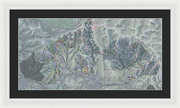 Wasatch Back Ski Trail Map - Framed Print - Powderaddicts