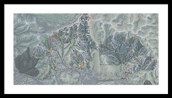 Wasatch Back Ski Trail Map - Framed Print - Powderaddicts