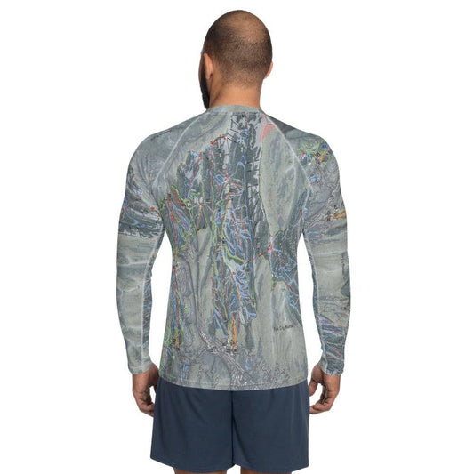 Wasatch Back, Utah Ski Trail Map Men's Base Layer Top - Powderaddicts