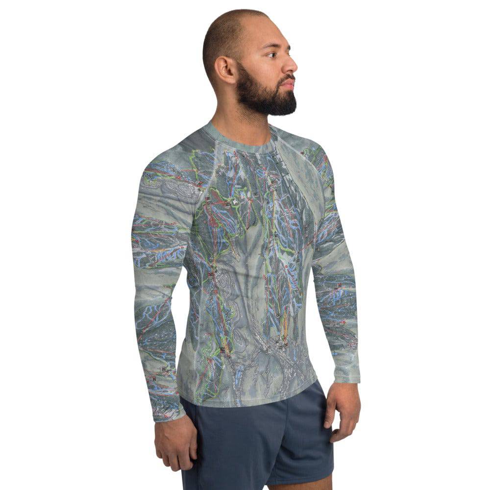Wasatch Back, Utah Ski Trail Map Men's Base Layer Top - Powderaddicts