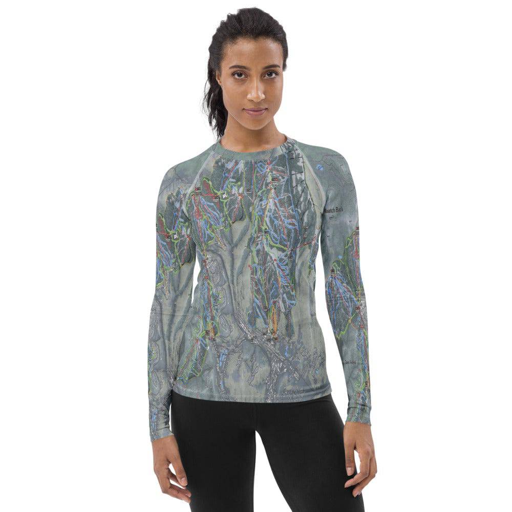WASATCH BACK, Utah Ski Trail Map Women's Base Layer Top - Powderaddicts