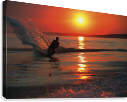 Waterskiing At Sunset - Powderaddicts