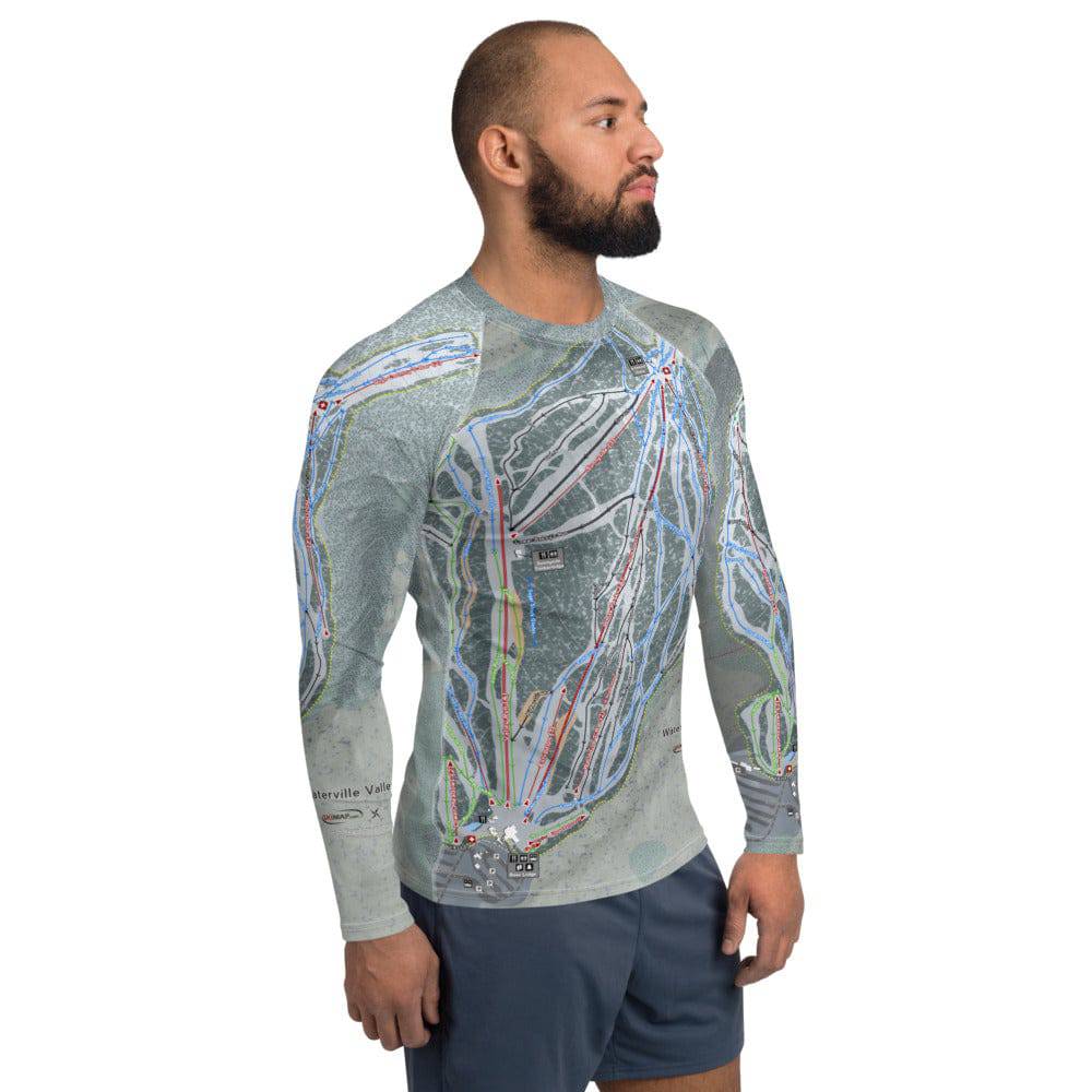 Waterville Valley, New Hampshire Ski Trail Map Men's Base Layer Top - Powderaddicts