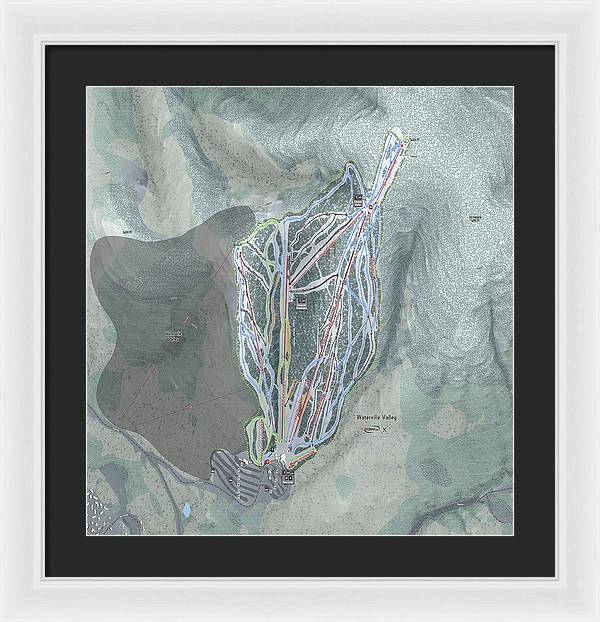 Waterville Valley Ski Trail Map - Framed Print - Powderaddicts