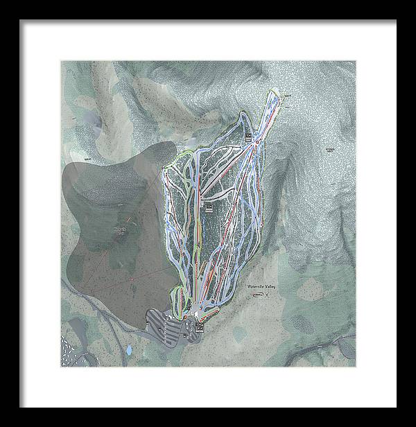 Waterville Valley Ski Trail Map - Framed Print - Powderaddicts