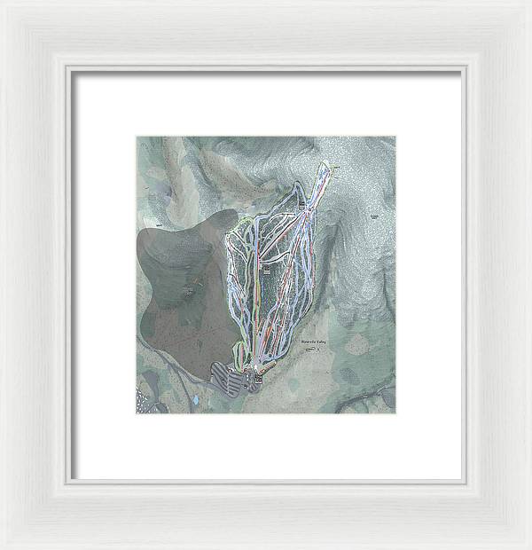 Waterville Valley Ski Trail Map - Framed Print - Powderaddicts