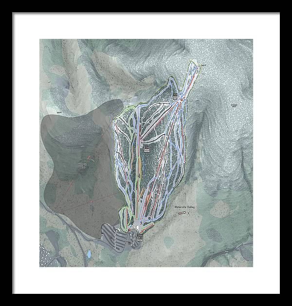 Waterville Valley Ski Trail Map - Framed Print - Powderaddicts