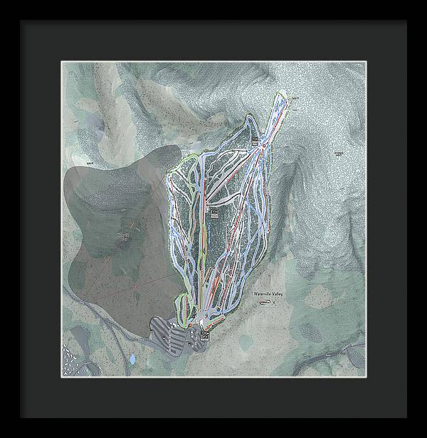 Waterville Valley Ski Trail Map - Framed Print - Powderaddicts
