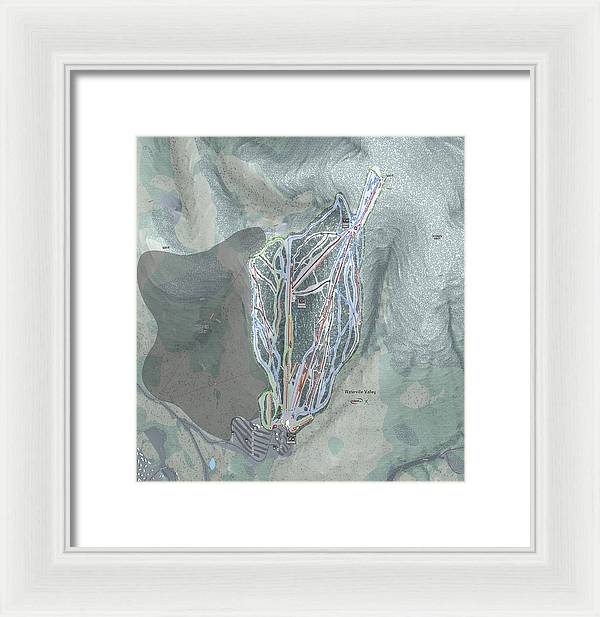 Waterville Valley Ski Trail Map - Framed Print - Powderaddicts