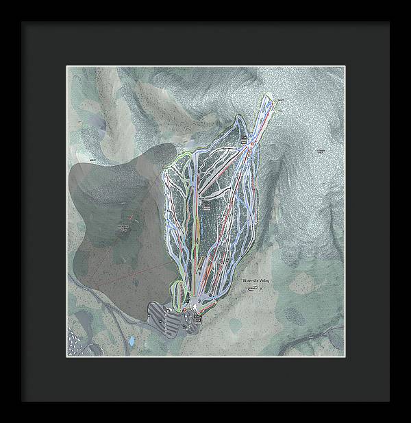 Waterville Valley Ski Trail Map - Framed Print - Powderaddicts