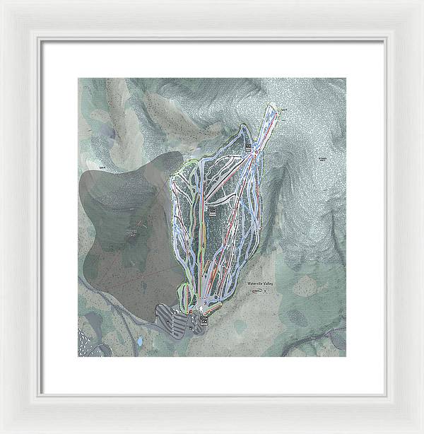 Waterville Valley Ski Trail Map - Framed Print - Powderaddicts