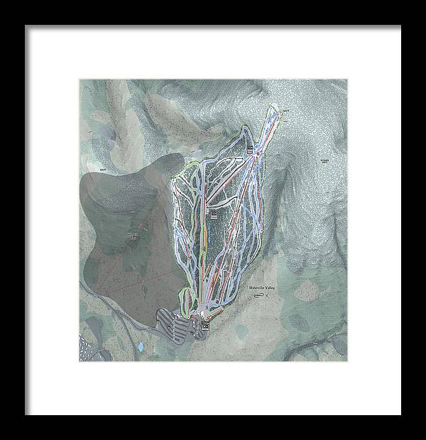 Waterville Valley Ski Trail Map - Framed Print - Powderaddicts