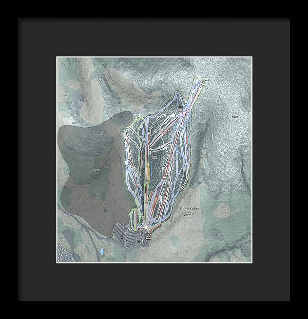 Waterville Valley Ski Trail Map - Framed Print - Powderaddicts