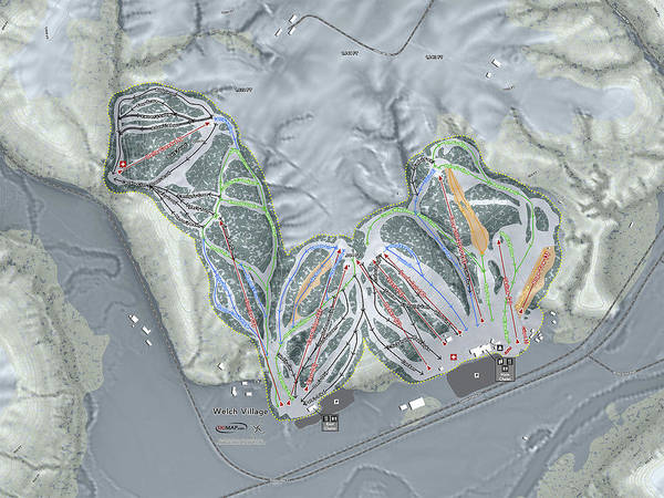 Welch Village Ski Trail Map - Art Print - Powderaddicts