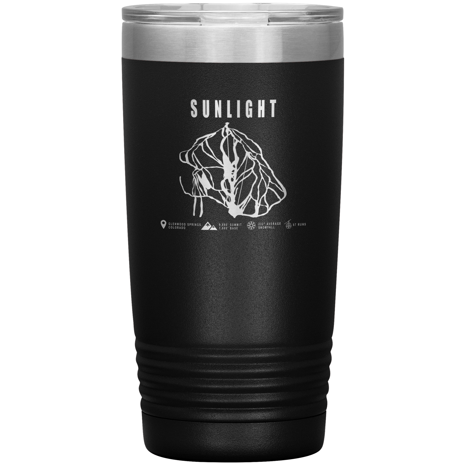 Sunlight Colorado Ski Trail Map 20oz Tumbler - Powderaddicts