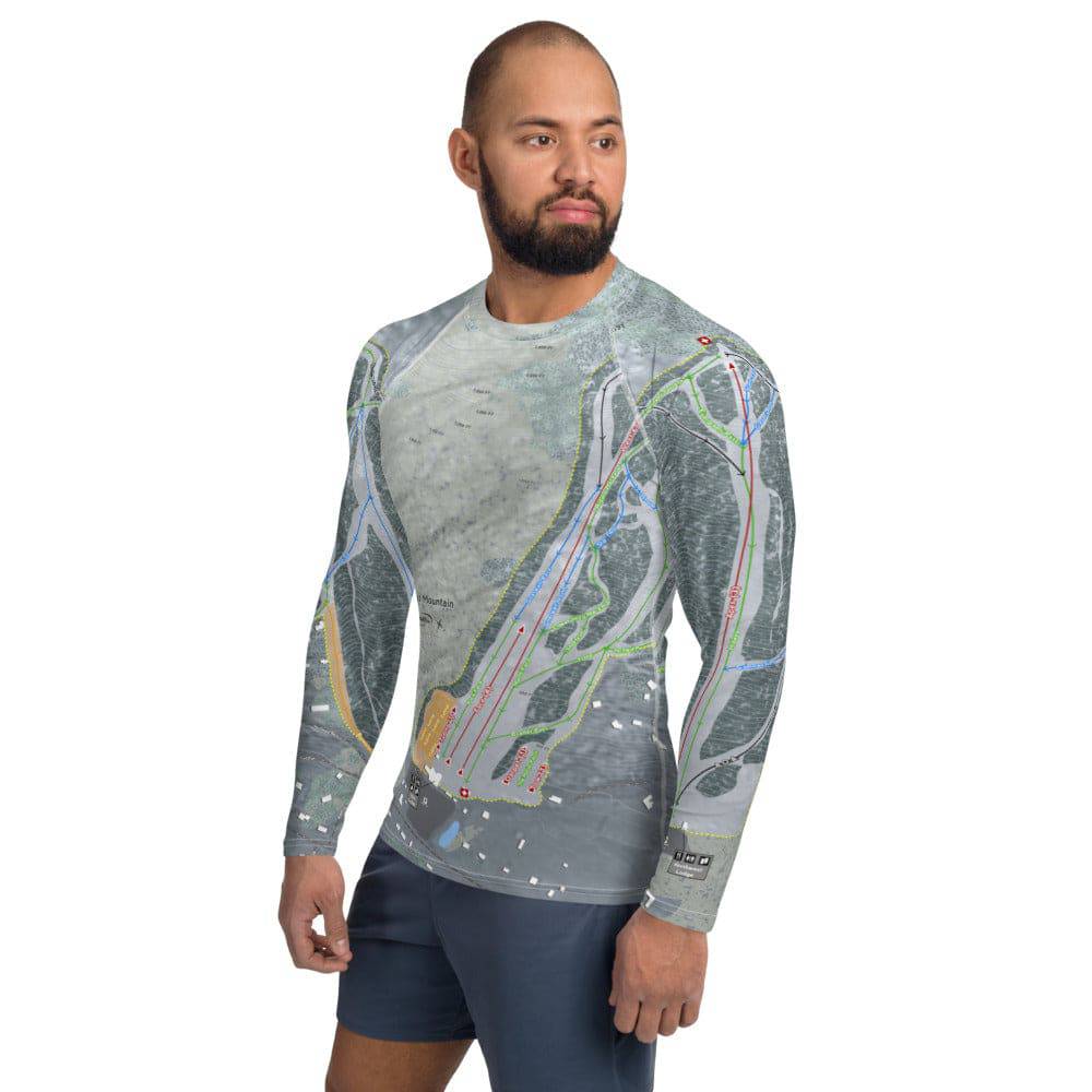 West Mountain, New York Ski Trail Map Men's Base Layer Top - Powderaddicts