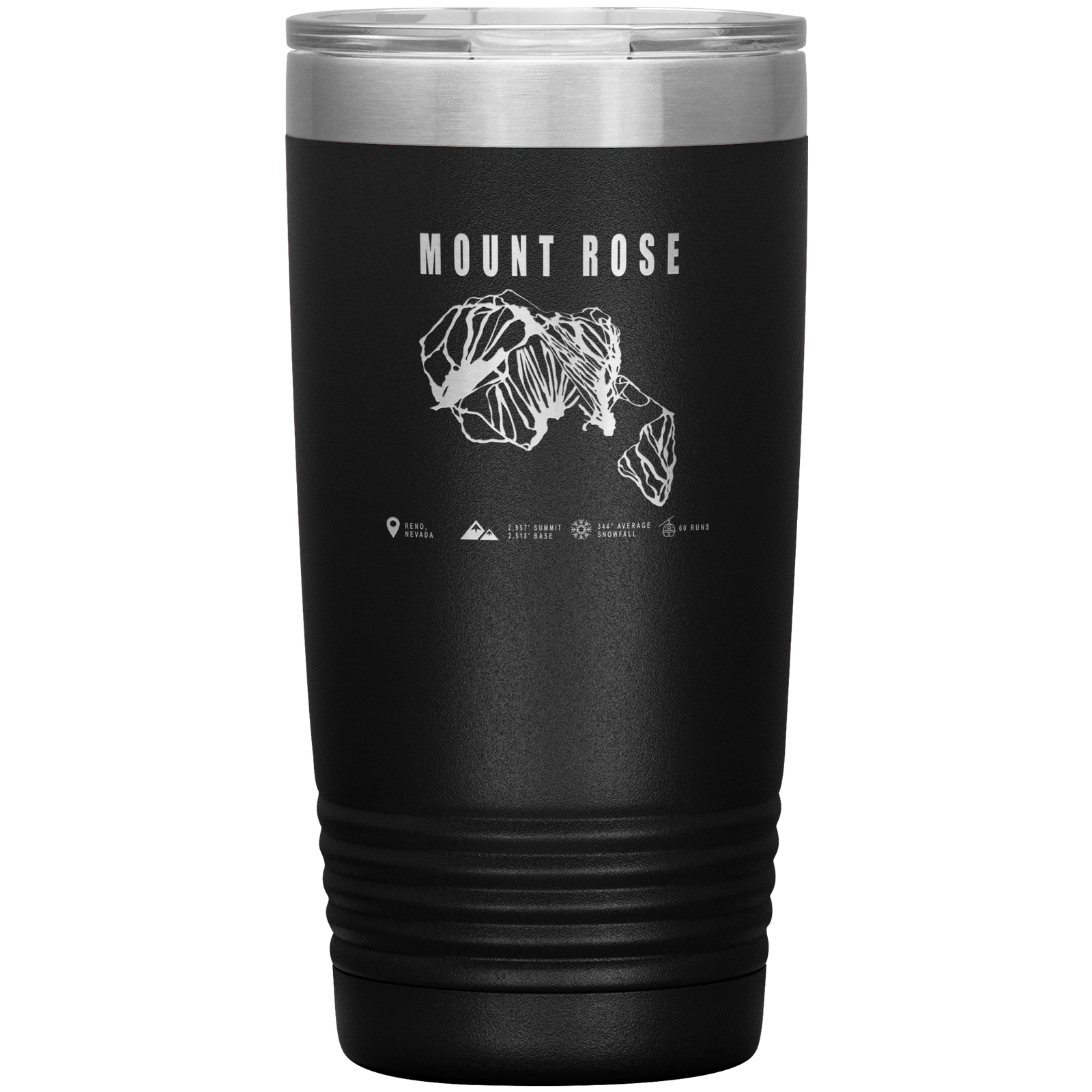 Mount Rose, Nevada Ski Trail Map 20oz Tumbler - Powderaddicts