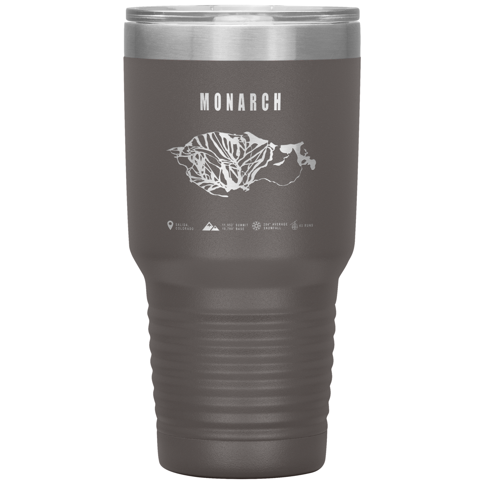 Monarch Colorado Ski Trail Map 30oz Tumbler - Powderaddicts