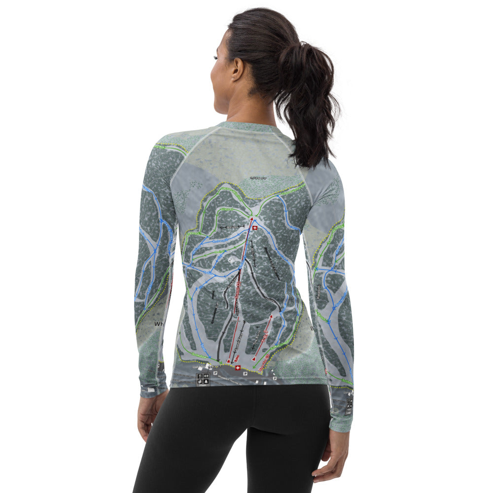 Whaleback Mountain, New Hampshire Ski Trail Map Women's Base Layer Top - Powderaddicts