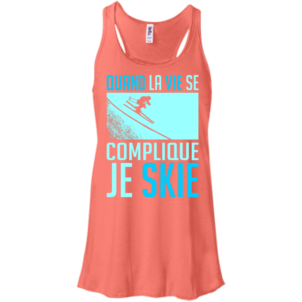 When Life Gets Complicated I Ski - French Tank Tops - Powderaddicts