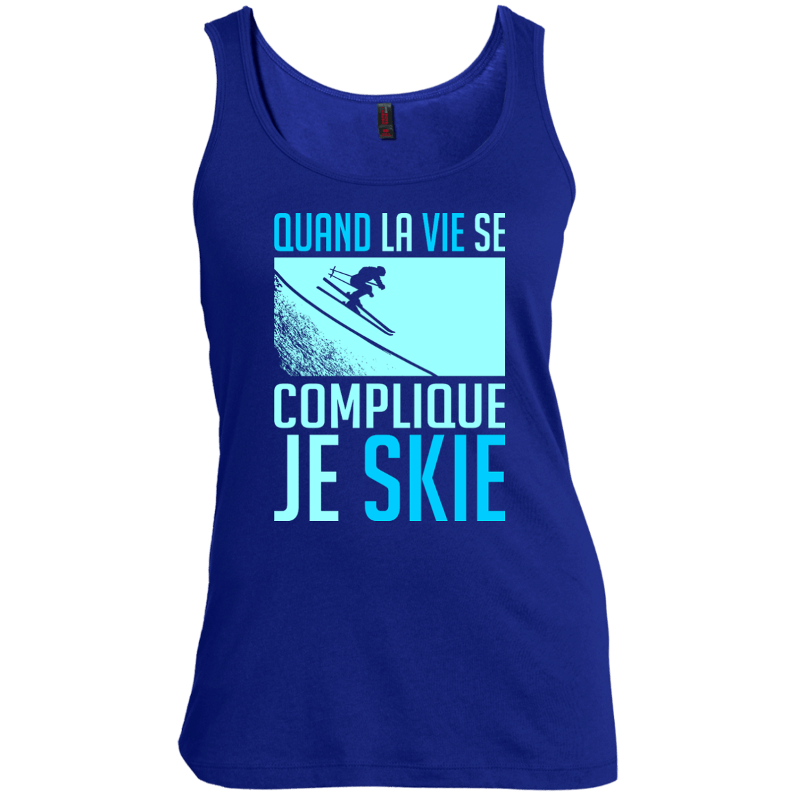 When Life Gets Complicated I Ski - French Tank Tops - Powderaddicts