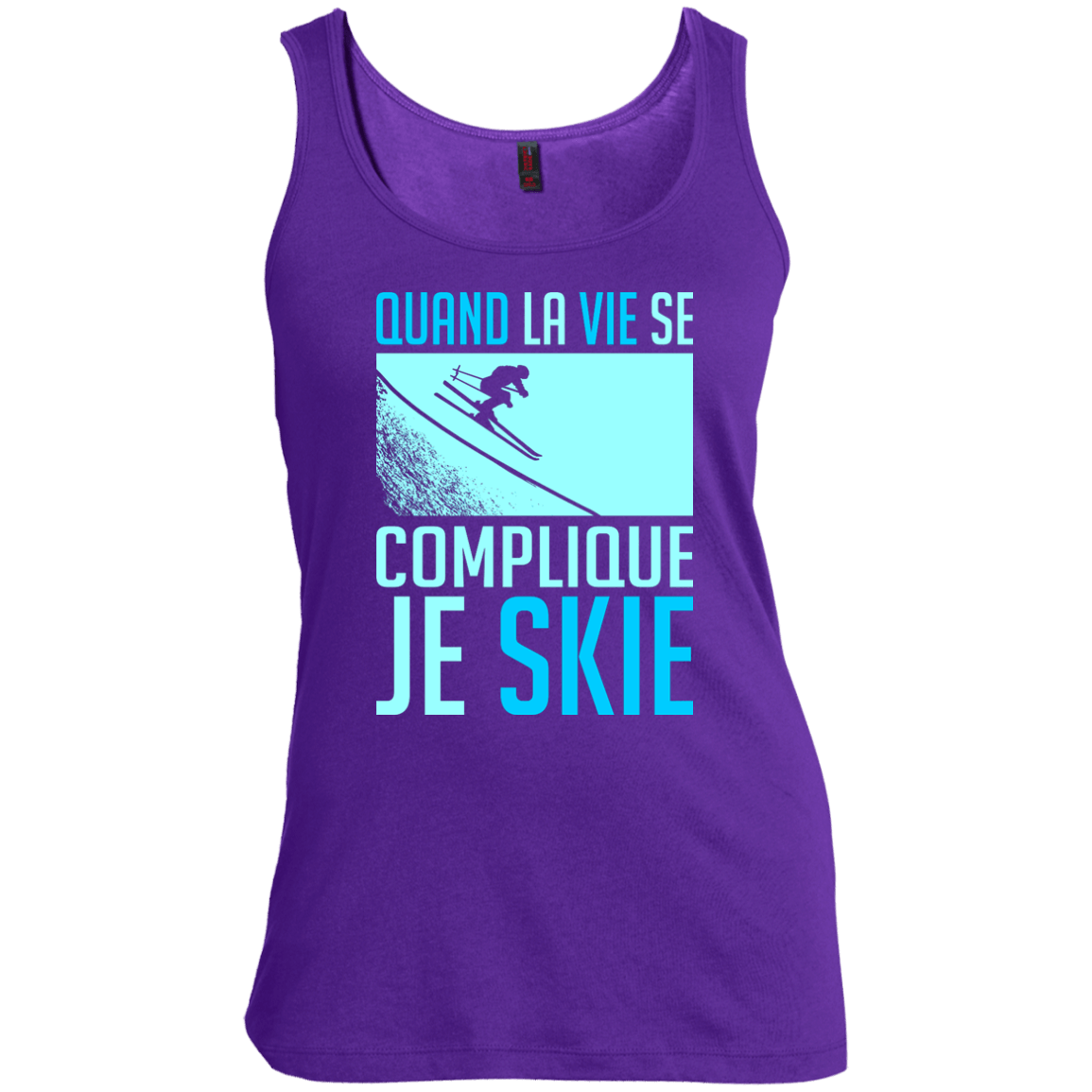 When Life Gets Complicated I Ski - French Tank Tops - Powderaddicts