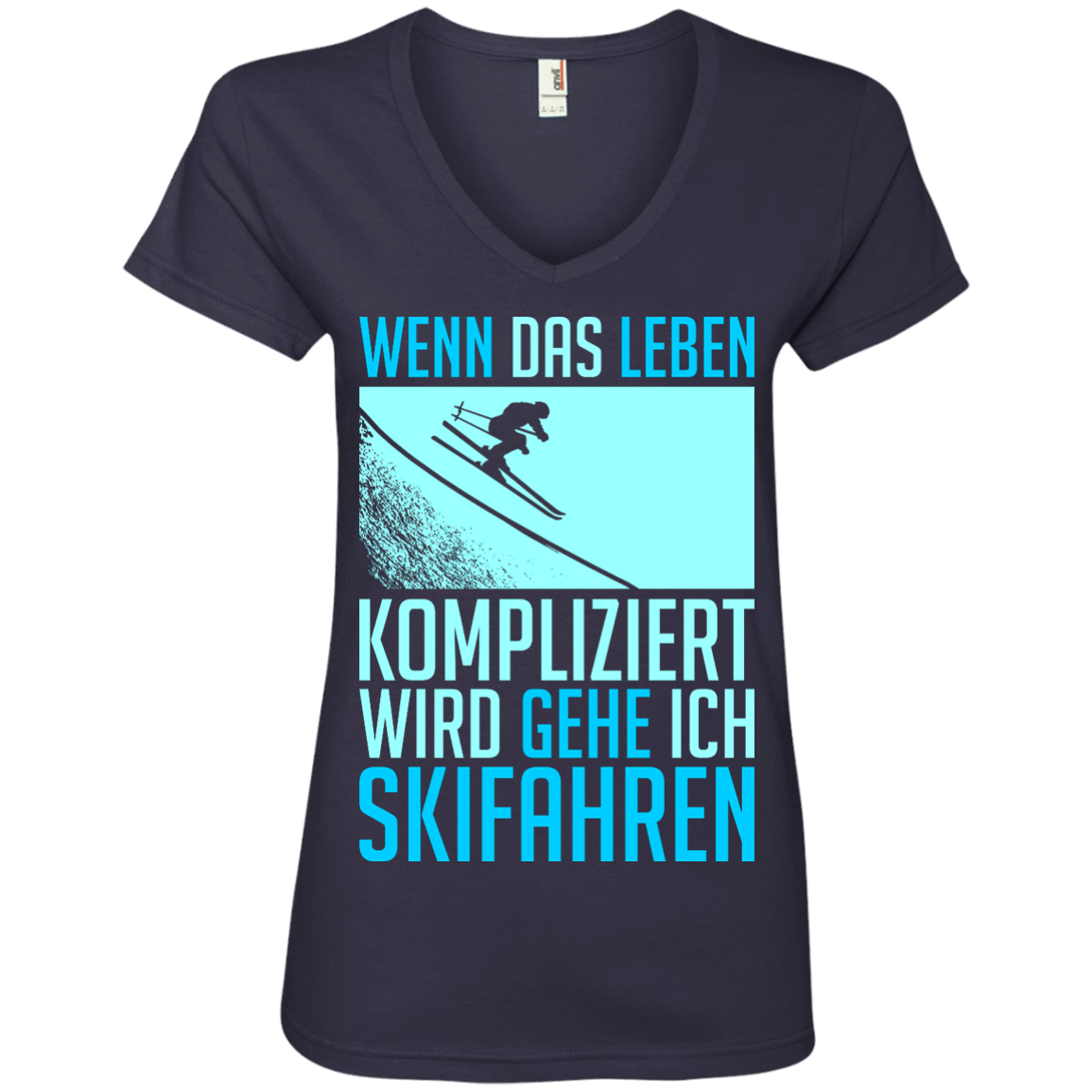 When Life Gets Complicated I Ski - German Ladies Tees - Powderaddicts