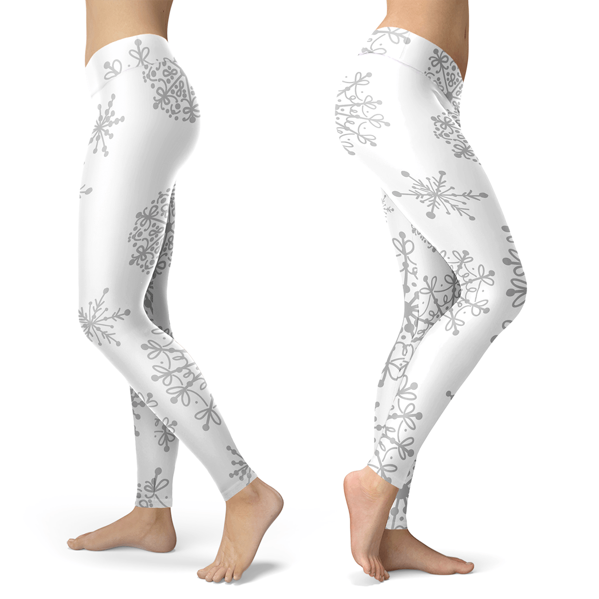 White and Gray Snow Leggings - Powderaddicts