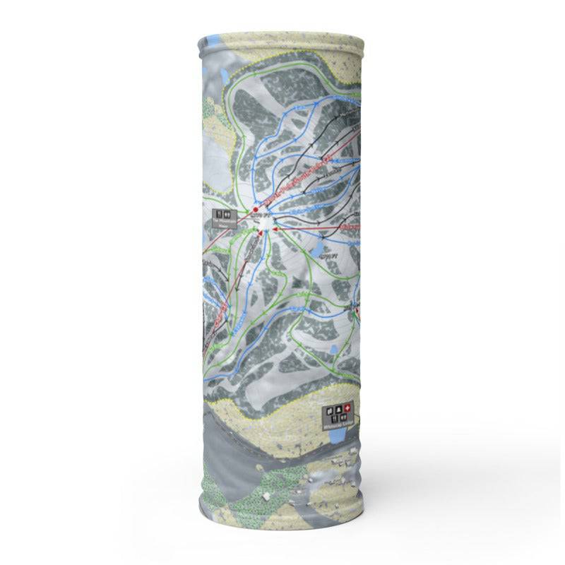 Whitecap Mountains, Wisconsin Ski Trail Map Printed Neck Gaiter - Powderaddicts