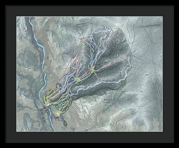 Whiteface Ski Trail Map - Framed Print - Powderaddicts