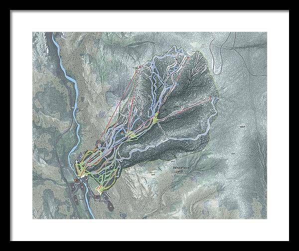 Whiteface Ski Trail Map - Framed Print - Powderaddicts